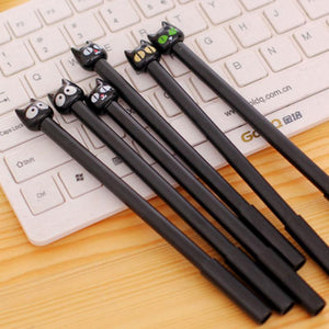 5pcs/set Black Cat Gel Pen Cute Stationery Creative Gift School Supplies 0.5mm