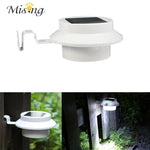 Misng Pure White 4 LED Solar Light LED Outdoor Light Garden Wall Lamp Gutter Yard Roof Fence Energy Saving Lighting