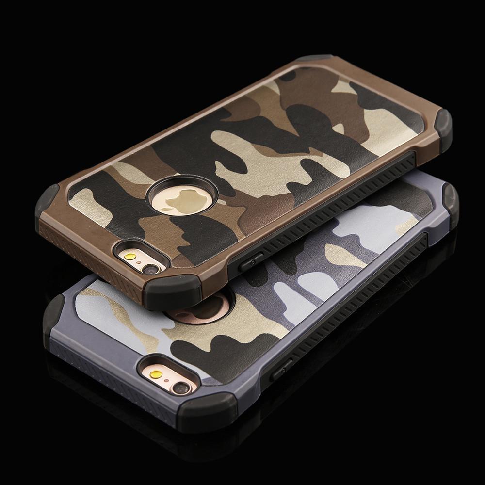 2 in 1 Army Camouflage Case For iphone 7 6 6s Plus SE 5 5s 5G 4 4s Armor Case Fashion Hybrid Hard PC + Soft TPU Protective Cover