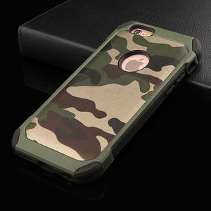 2 in 1 Army Camouflage Case For iphone 7 6 6s Plus SE 5 5s 5G 4 4s Armor Case Fashion Hybrid Hard PC + Soft TPU Protective Cover