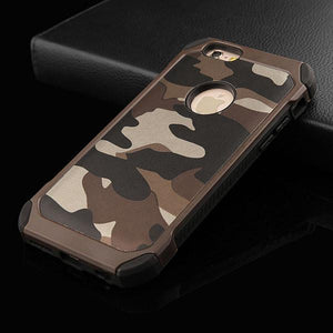 2 in 1 Army Camouflage Case For iphone 7 6 6s Plus SE 5 5s 5G 4 4s Armor Case Fashion Hybrid Hard PC + Soft TPU Protective Cover