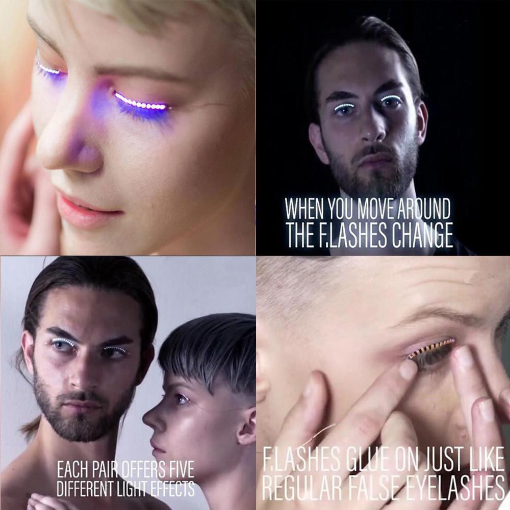 Pre-sale Salon Pub Club Bar Party Players LED Eyelidtape Electronic Eyelid False Eyelashes for Fashion Icon Performance