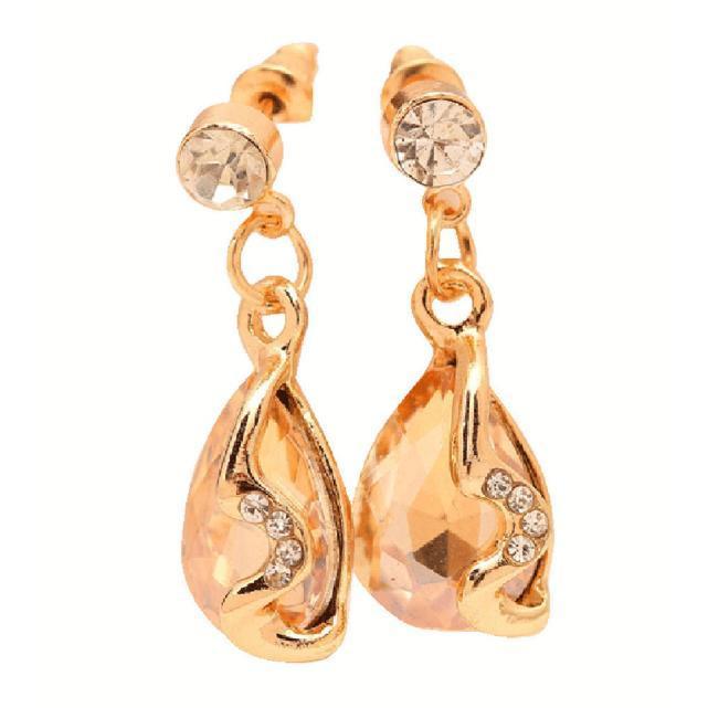 Rhinestone And Crystal Jewelry Earrings Water Wedding For Women Blue