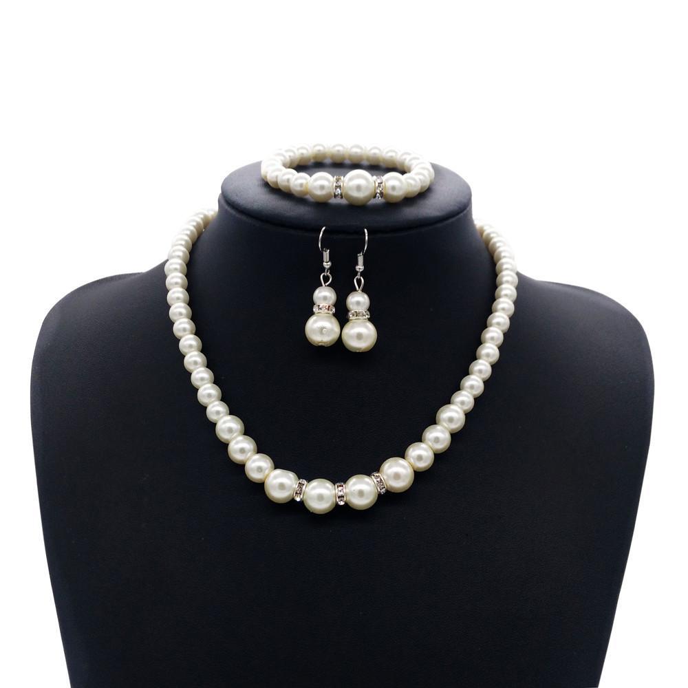 Women Prom Wedding Party Bridal Jewelry Necklace Earrings Bracelet Set