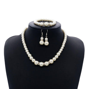 Women Prom Wedding Party Bridal Jewelry Necklace Earrings Bracelet Set