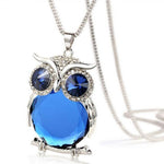 Women Owl Pendant Diamond Sweater Chain Long Necklace Jewelry BU